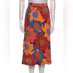 FARM Rio Vibrant Floral Midi Skirt